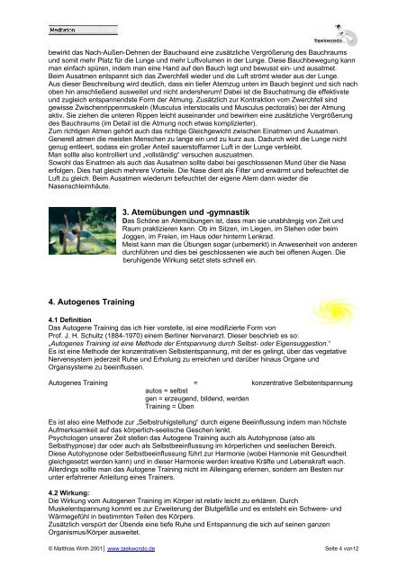 Autogenes Training und Meditation - Hexenhort.de