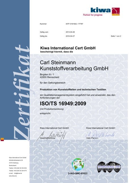 Zertifikat Remscheid (PDF) - Heyco