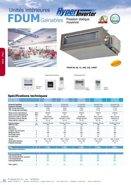 PAC - Climatisation “Packaged” INDEX - Heynen-cool