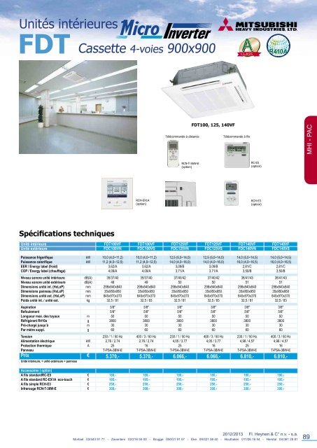 PAC - Climatisation “Packaged” INDEX - Heynen-cool