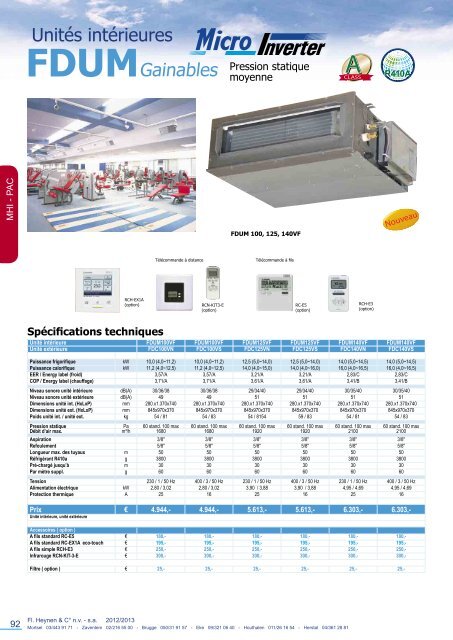 PAC - Climatisation “Packaged” INDEX - Heynen-cool