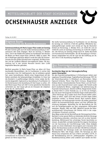 Ochsenhauser anzeiger - Stadt Ochsenhausen