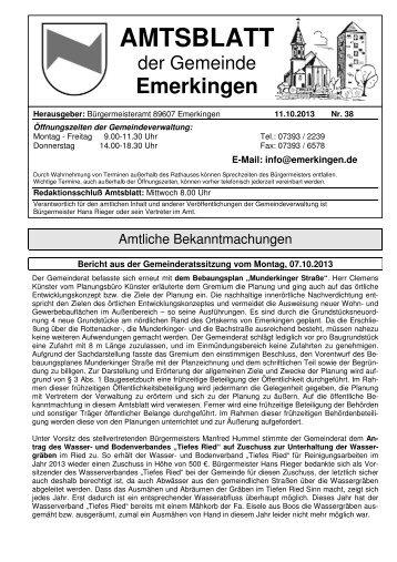 Aktuelles Amtsblatt im PDF-Format laden. - Gemeinde Emerkingen