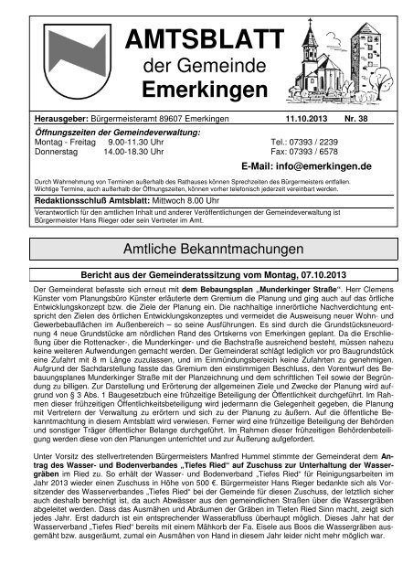 Aktuelles Amtsblatt im PDF-Format laden. - Gemeinde Emerkingen