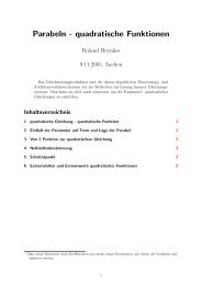 Parabeln - quadratische Funktionen - Roland Heynkes