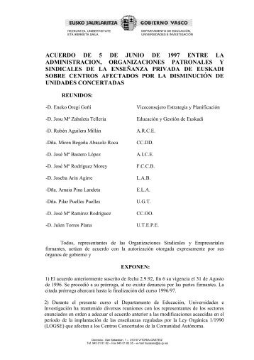 Texto del acuerdo - Hezkuntza, Unibertsitate eta Ikerketa Saila