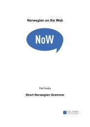 Norwegian on the Web - Short grammar - NTNU