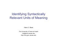 Identifying Syntactically Relevant Units of Meaning