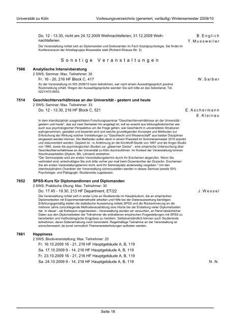 DIPLOM-PSYCHOLOGIE - Universität zu Köln