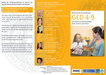 Flyer GED 4-9 - Humanwissenschaftliche Fakultät - Universität zu Köln