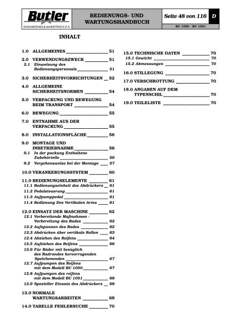 BEDIENUNGS- UND WARTUNGSHANDBUCH Seite ... - tta-shop.de