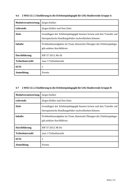 Wahlmodulbroschüre Pädagogisch-therapeutische Berufe - HfH