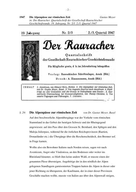 1947-Die Alpenpässe zur römischen Zeit - Burgenverein Untervaz
