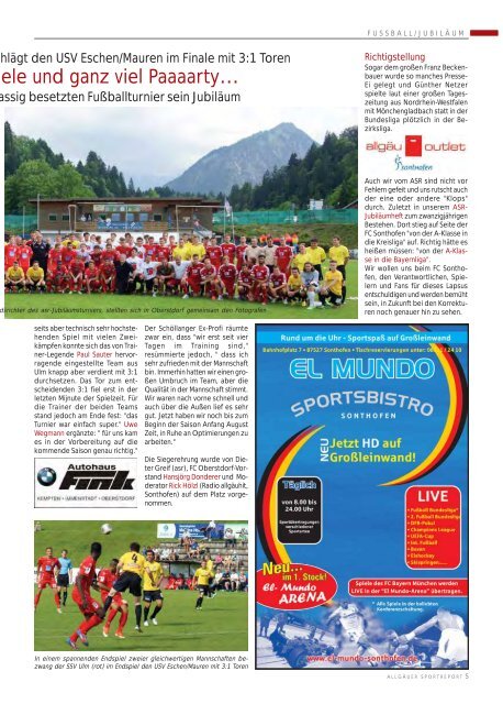 ASR Sport Ausgabe Juli 2013 - Allgäu Sport Report