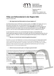 FAQs zum Referendariat - Hochschule fÃ¼r Musik und Tanz KÃ¶ln