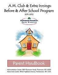 Parent Handbook - Homewood Flossmoor Park District