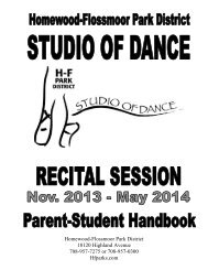 the Homewood-Flossmoor Park District Studio of Dance