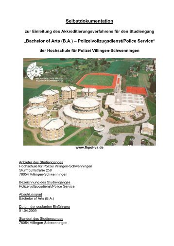 Bachelor of Arts (BA) – Polizeivollzugsdienst/Police Service