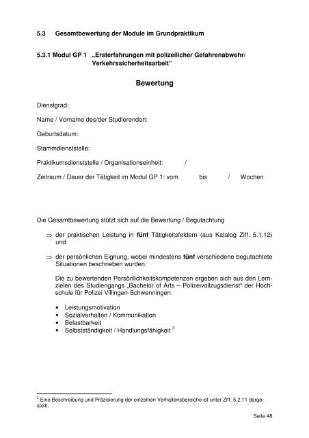 Praxisbegleitheft Grundpraktikum.pdf - Hochschule für Polizei