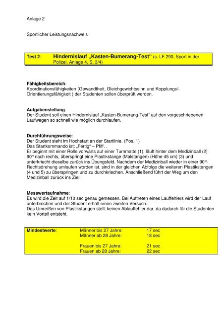 Sporttest Richtlinien Endfassung nach Senat - Hochschule für Polizei