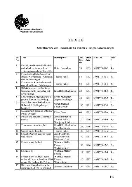 Fakultät I / Einsatz- und Führungswissenschaften - Hochschule für ...