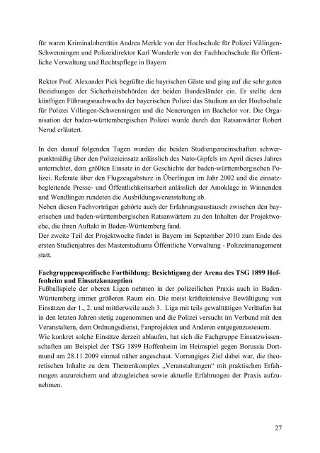 Fakultät I / Einsatz- und Führungswissenschaften - Hochschule für ...