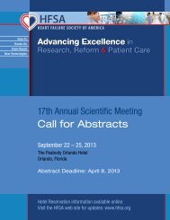 download the call for abstracts - Heart Failure Society of America