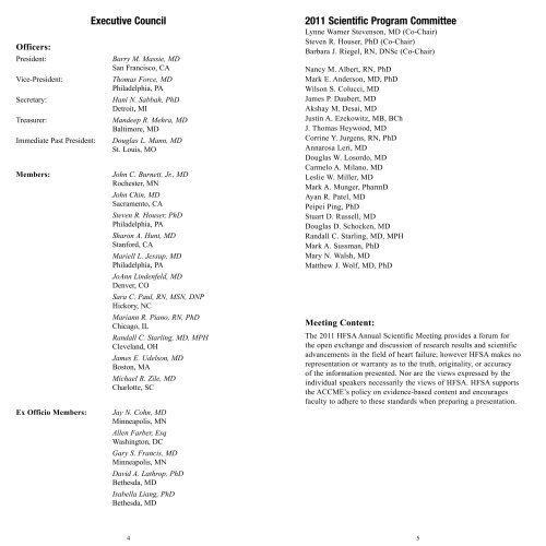 15th Annual Scientific Meeting - Heart Failure Society of America