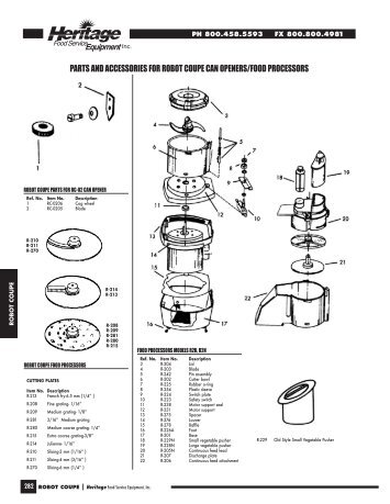 robot coupe - Heritage Food Service Equipment, Inc.