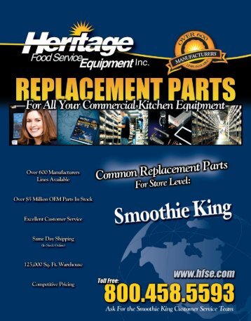 Smoothie King Common Replacement Parts For Store Level