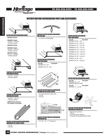 victory/raetone - Heritage Food Service Equipment, Inc.