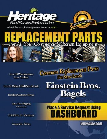 HERITAGE FOOD SERVICE EQUIPMENT INC. Replacement Parts ...
