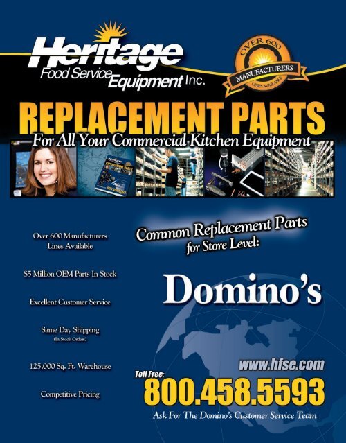 DOMINO'S Common Replacement Parts For Store Level