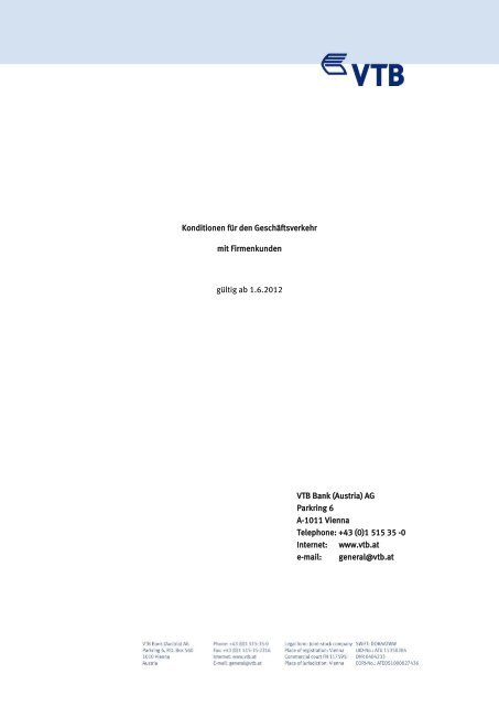 Konditionen Fur Den Geschaftsverkehr Mit Firmenkunden Gultig Ab