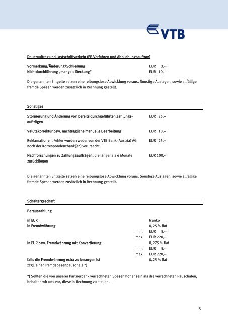 Konditionen für den Geschäftsverkehr mit Firmenkunden gültig ab ...