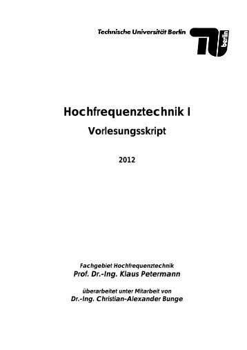 gesamtes Skript (PDF, 9,7 MB) - TU Berlin