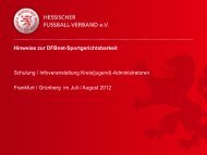 Hinweise zur DFBnet-Sportgerichtsbarkeit