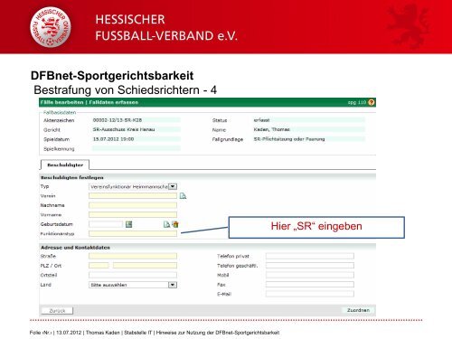 Hinweise zur DFBnet-Sportgerichtsbarkeit