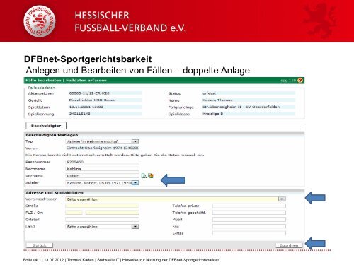 Hinweise zur DFBnet-Sportgerichtsbarkeit