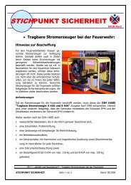 Tragbare Stromerzeuger bei der Feuerwehr