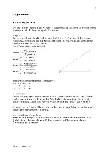 Trigonometrie 1 - mathekurs.ch