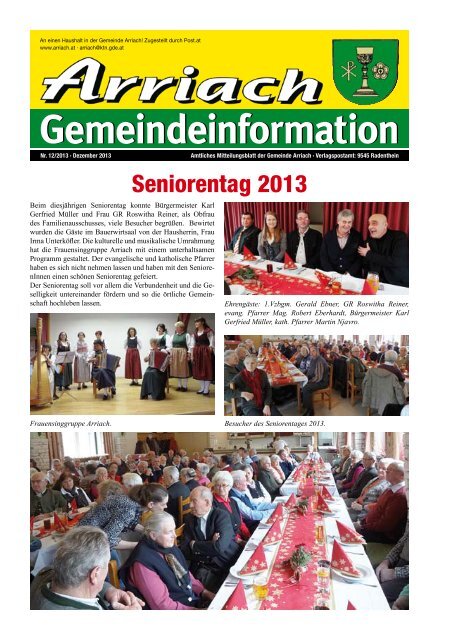 seniorentag 2013 - Gemeinde Arriach