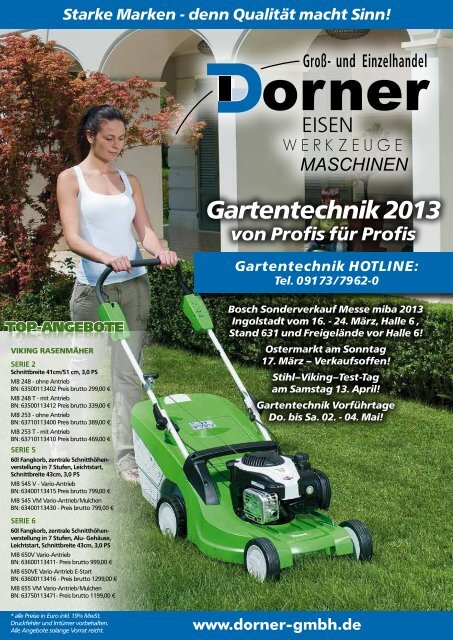 Gartentechnik 2013 - Friedrich Dorner GmbH