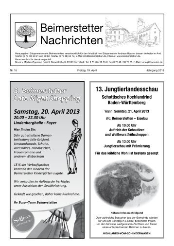 Mitteilungsblatt 16/2013 - Gemeinde Beimerstetten