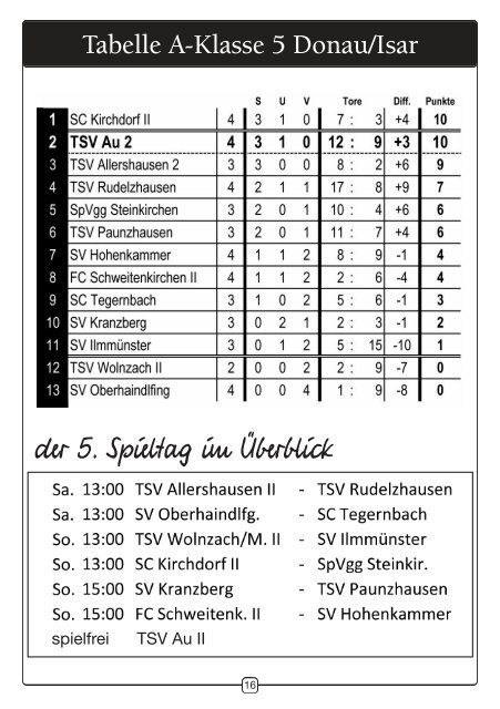 Zeitung vom 25.08.2013 - TSV Au id Hallertau