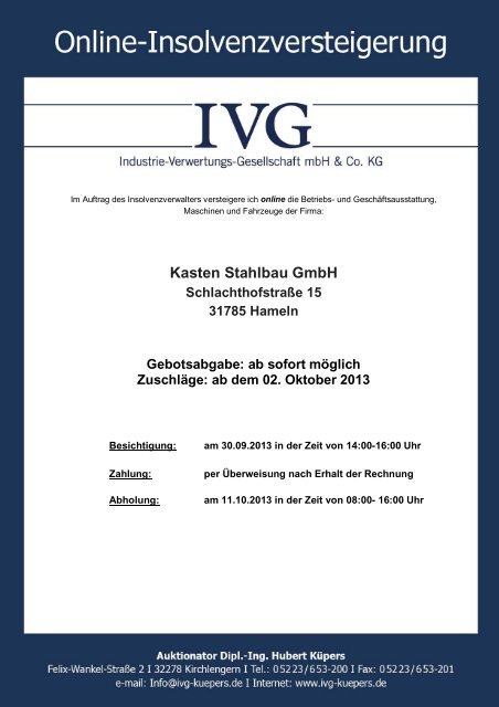 Kasten Stahlbau GmbH - ivg-kuepers.de