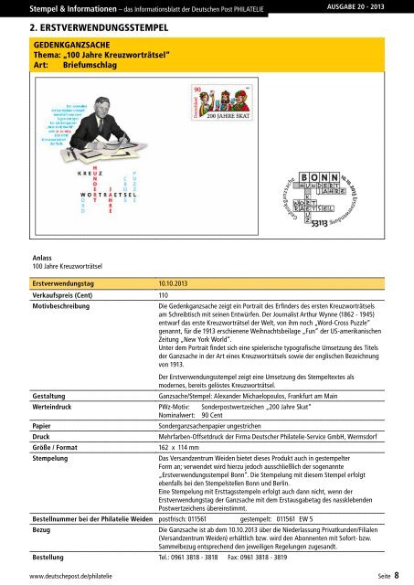 Ansicht und Download (PDF) - Deutsche Post - Philatelie