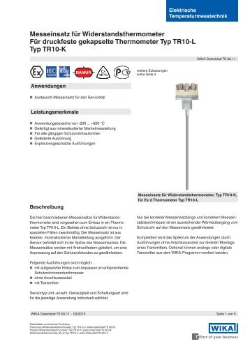 Datenblatt - WIKA Alexander Wiegand SE & Co. KG