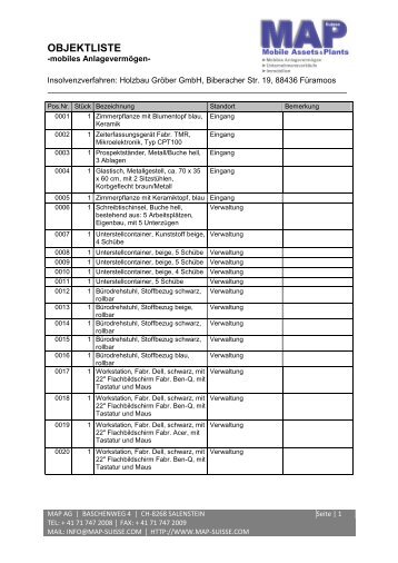 Objektliste Schranz Raumausstattung - map-suisse.com