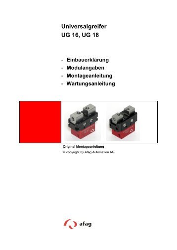 BA UG16 UG18 - Afag Handhabungs- und Zuführtechnik